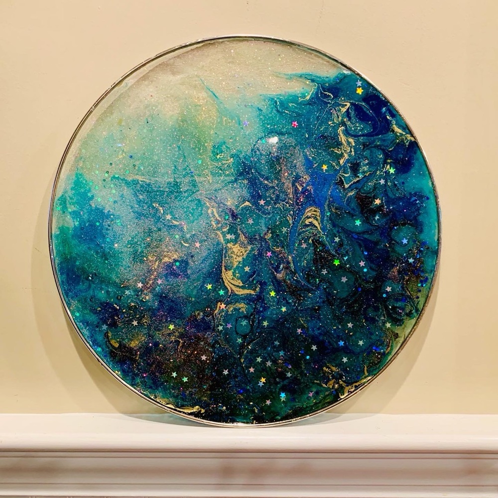 Abstract Blue and Green Wall Art - Picture 3 of 5